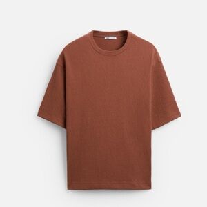 Burnt Orange Textured T Shirt